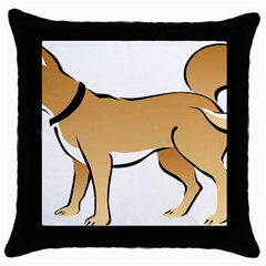 Dog Brown Pet Animal Tail Eskimo Throw Pillow Case (black) by Nexatart