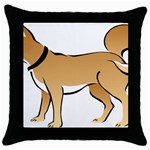 Dog Brown Pet Animal Tail Eskimo Throw Pillow Case (Black) Front