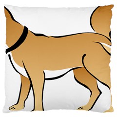 Dog Brown Pet Animal Tail Eskimo Large Cushion Case (one Side) by Nexatart