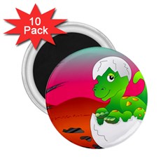 Dinosaur Dino Baby Dino Lizard 2 25  Magnets (10 Pack)  by Nexatart