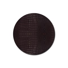 Gator Brown Leather Print Rubber Round Coaster (4 Pack)  by LoolyElzayat