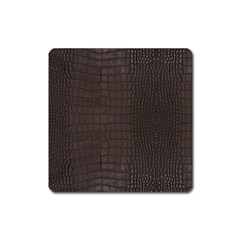 Gator Brown Leather Print Square Magnet by LoolyElzayat