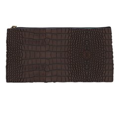 Gator Brown Leather Print Pencil Cases by LoolyElzayat