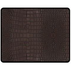 Gator Brown Leather Print Fleece Blanket (medium)  by LoolyElzayat