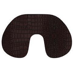 Gator Brown Leather Print Travel Neck Pillows by LoolyElzayat