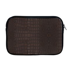 Gator Brown Leather Print Apple Macbook Pro 17  Zipper Case by LoolyElzayat