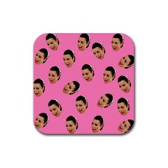 Crying Kim Kardashian Rubber Coaster (square)  by Valentinaart