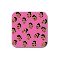 Crying Kim Kardashian Rubber Square Coaster (4 Pack)  by Valentinaart