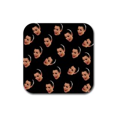 Crying Kim Kardashian Rubber Square Coaster (4 Pack)  by Valentinaart