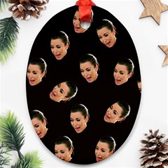 Crying Kim Kardashian Oval Ornament (two Sides) by Valentinaart