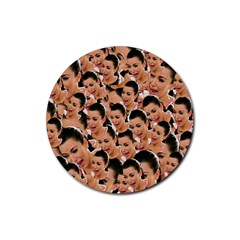 Crying Kim Kardashian Rubber Round Coaster (4 Pack)  by Valentinaart