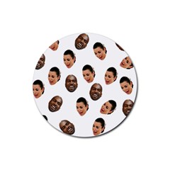 Crying Kim Kardashian Rubber Round Coaster (4 Pack)  by Valentinaart