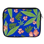 Leaves On Blue Apple iPad 2/3/4 Zipper Cases Front