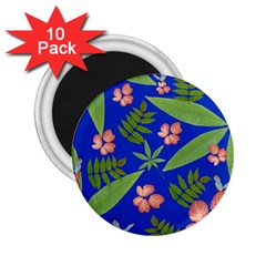 Leaves On Blue 2 25  Magnets (10 Pack)  by LoolyElzayat