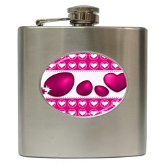 Love Celebration Easter Hearts Hip Flask (6 Oz) by Sapixe