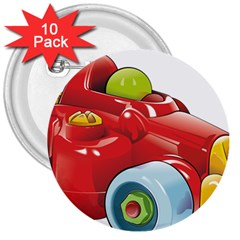 Car Vehicle Racing Car Formula 3  Buttons (10 Pack)  by Sapixe