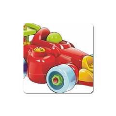 Car Vehicle Racing Car Formula Square Magnet by Sapixe