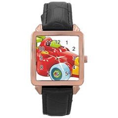 Car Vehicle Racing Car Formula Rose Gold Leather Watch  by Sapixe