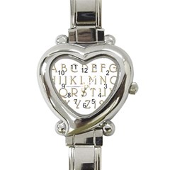 Letters Gold Classic Alphabet Heart Italian Charm Watch by Sapixe