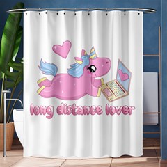 Long Distance Lover - Cute Unicorn Shower Curtain 60  X 72  (medium)  by Valentinaart