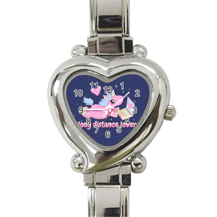 Long distance lover - Cute Unicorn Heart Italian Charm Watch