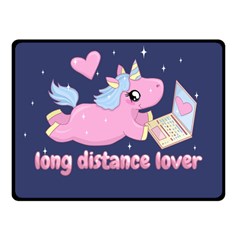 Long Distance Lover - Cute Unicorn Fleece Blanket (small) by Valentinaart