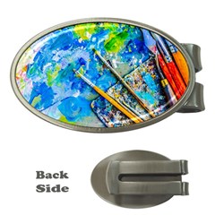 Artist Palette And Brushes Money Clips (oval)  by FunnyCow