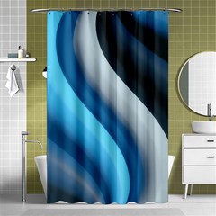 Abstract Pattern Lines Wave Shower Curtain 48  X 72  (small)  by Nexatart