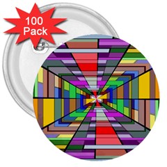 Art Vanishing Point Vortex 3d 3  Buttons (100 Pack)  by Nexatart