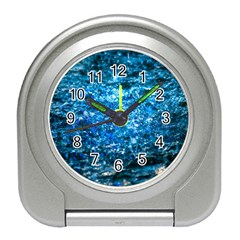 Water Color Blue Travel Alarm Clocks by FunnyCow