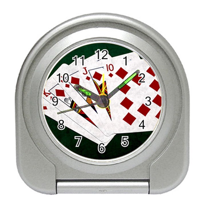 Poker Hands   Royal Flush Diamonds Travel Alarm Clocks