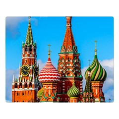 Moscow Kremlin And St  Basil Cathedral Double Sided Flano Blanket (large)  by FunnyCow