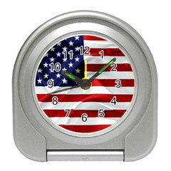 American Usa Flag Travel Alarm Clocks by FunnyCow