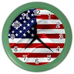 American Usa Flag Color Wall Clocks Front