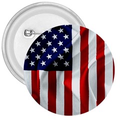 American Usa Flag Vertical 3  Buttons by FunnyCow