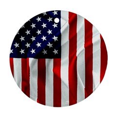 American Usa Flag Vertical Ornament (round) by FunnyCow