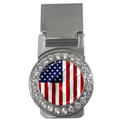 American Usa Flag Vertical Money Clips (cz)  by FunnyCow