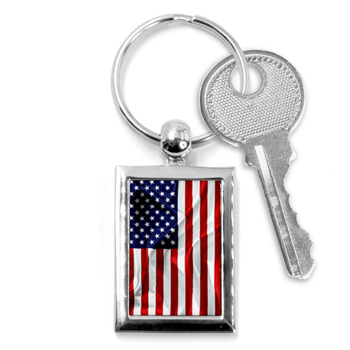 American Usa Flag Vertical Key Chains (Rectangle) 