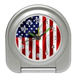 American Usa Flag Vertical Travel Alarm Clocks Front