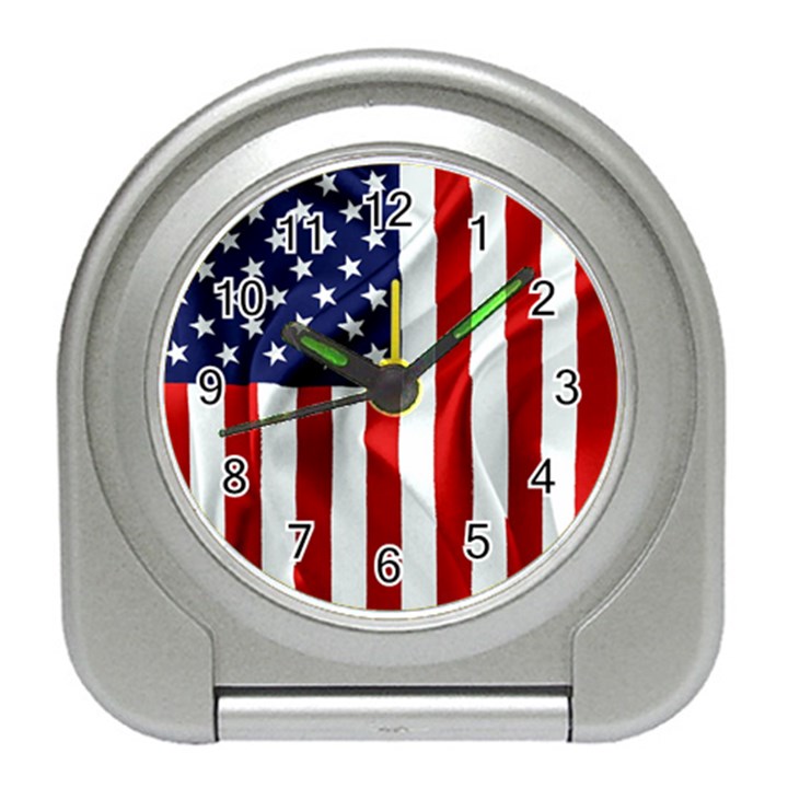 American Usa Flag Vertical Travel Alarm Clocks