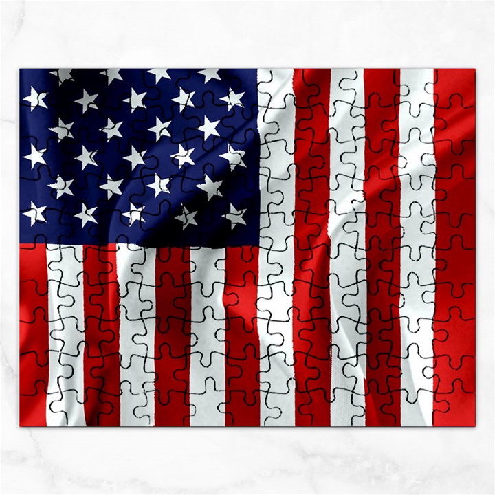 American Usa Flag Vertical Rectangular Jigsaw Puzzl