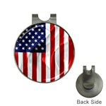 American Usa Flag Vertical Hat Clips with Golf Markers Front