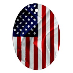 American Usa Flag Vertical Oval Ornament (two Sides) by FunnyCow