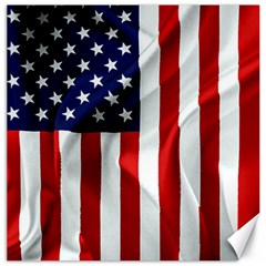 American Usa Flag Vertical Canvas 16  X 16   by FunnyCow