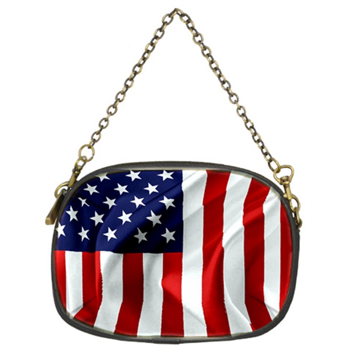 American Usa Flag Vertical Chain Purses (Two Sides) 