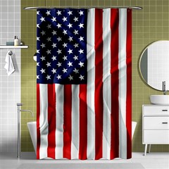 American Usa Flag Vertical Shower Curtain 48  X 72  (small)  by FunnyCow