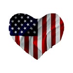 American Usa Flag Vertical Standard 16  Premium Heart Shape Cushions Front