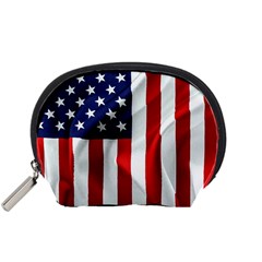 American Usa Flag Vertical Accessory Pouches (small)  by FunnyCow