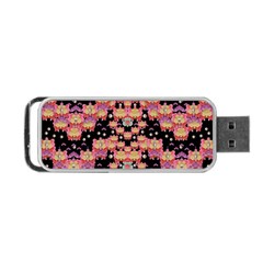 Fantasy Flower Ribbon And Happy Florals Festive Portable Usb Flash (two Sides) by pepitasart