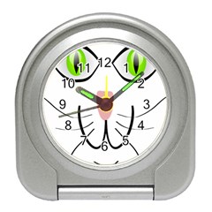 Cat Green Eyes Happy Animal Pet Travel Alarm Clocks by Sapixe